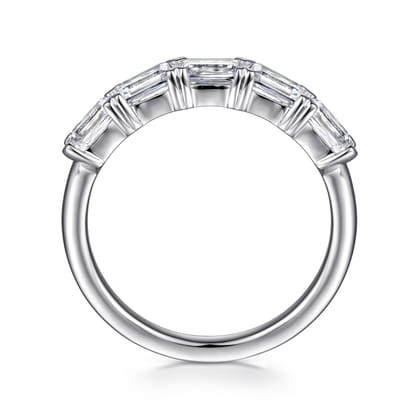 Berta - Platinum Prong Emerald Cut Diamond Anniversary Band
