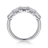 Fancy Wedding Ring in Platinum with Emerald Cut Natural Diamond at Gabriel & Co.
