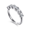 Fancy Wedding Ring in Platinum with Emerald Cut Natural Diamond at Gabriel & Co.