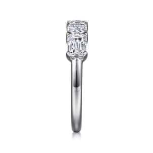 Berta - Platinum Prong Emerald Cut Diamond Anniversary Band