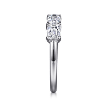 Berta - Platinum Prong Emerald Cut Diamond Anniversary Band