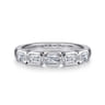 Fancy Wedding Ring in 14k White Gold with Emerald Cut Natural Diamond at Gabriel & Co.