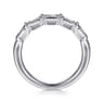 Fancy Wedding Ring in 14k White Gold with Emerald Cut Natural Diamond at Gabriel & Co.