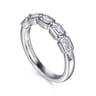 Fancy Wedding Ring in 14k White Gold with Emerald Cut Natural Diamond at Gabriel & Co.