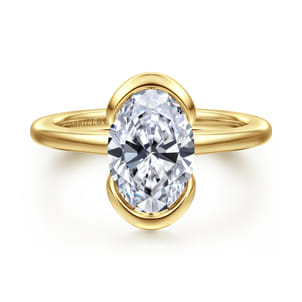 Bethanne - 14K Yellow Gold Oval Solitaire Diamond Engagement Ring