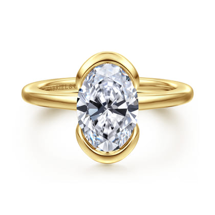 Bethanne - 14K Yellow Gold Oval Solitaire Diamond Engagement Ring