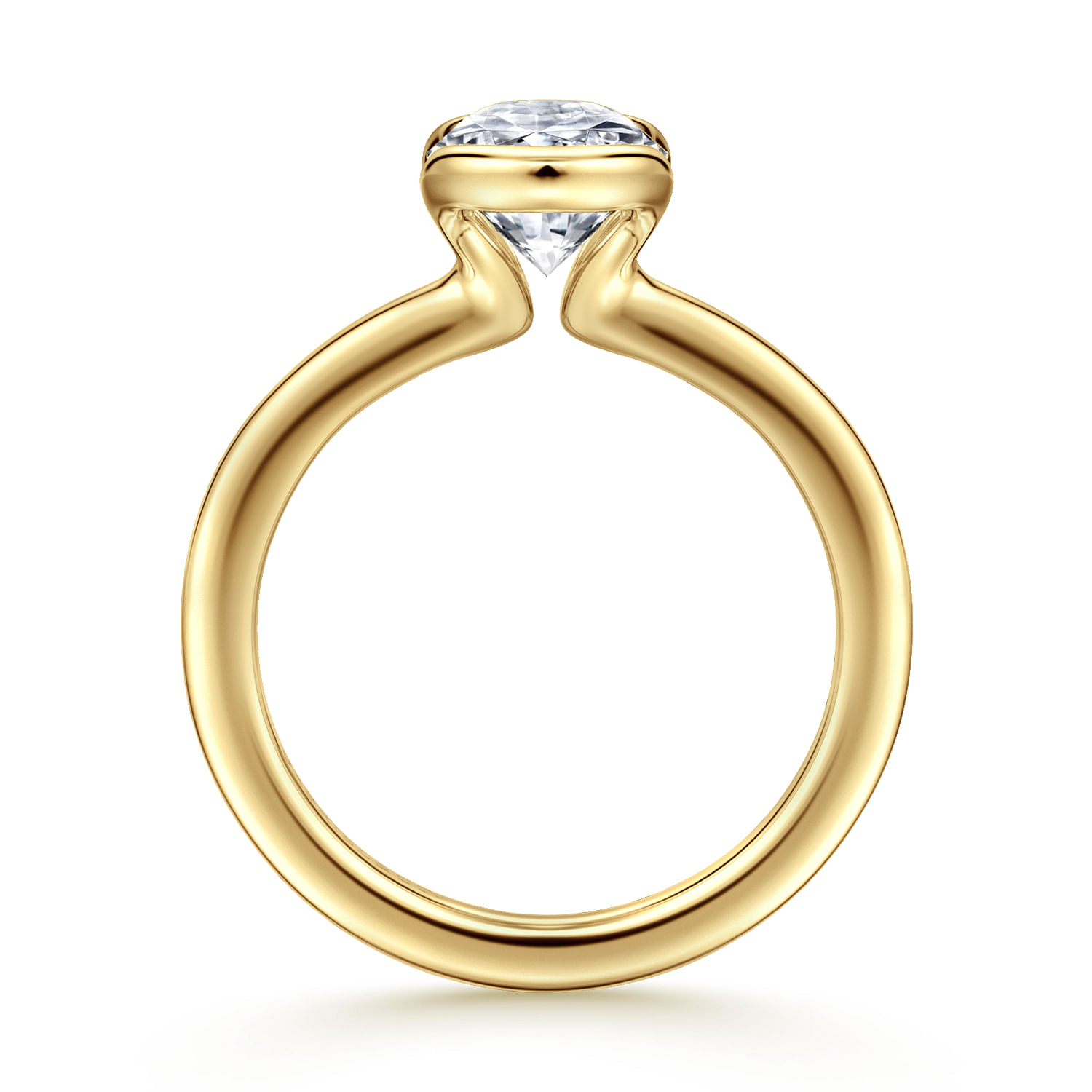 Bethanne - 14K Yellow Gold Oval Solitaire Diamond Engagement Ring
