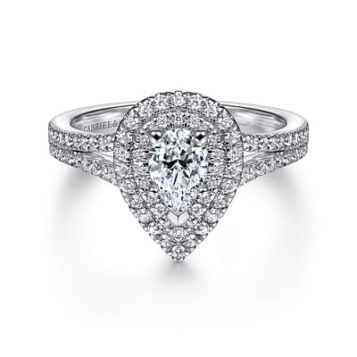 Bette - 14K White Gold Pear Shape Diamond Engagement Ring