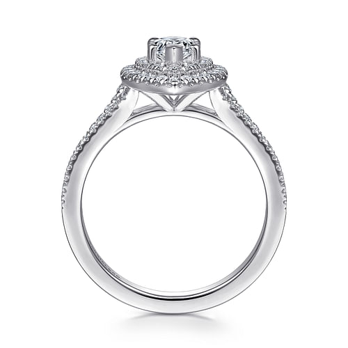 Bette - 14K White Gold Pear Shape Diamond Engagement Ring - 0.37 ct - Shot 2