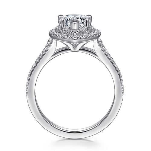 Bette - 14K White Gold Pear Shape Diamond Engagement Ring - 0.4 ct - Shot 2
