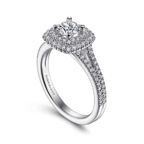 Bette - 14K White Gold Round Diamond Engagement Ring - 0.34 ct - Shot 3