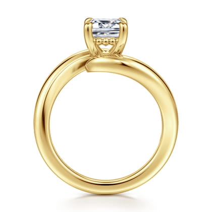 Bettie - 14K Yellow Gold Bypass Emerald Cut Diamond Engagement Ring