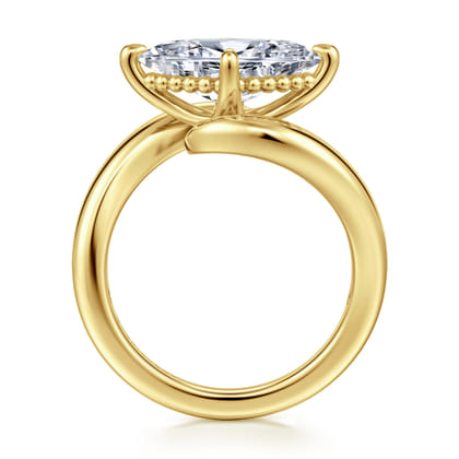 Bettie - 14K Yellow Gold Bypass Marquise Shape Diamond Engagement Ring