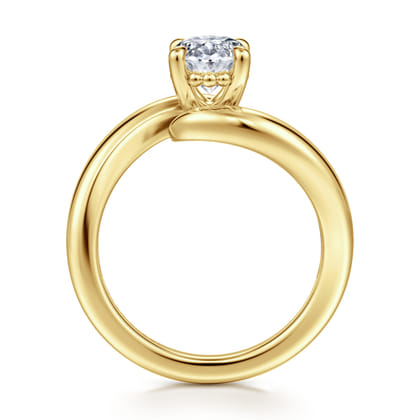 Bettie - 14K Yellow Gold Bypass Oval Diamond Engagement Ring