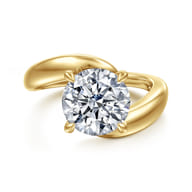 Bettie - 14K Yellow Gold Bypass Round Diamond Engagement Ring