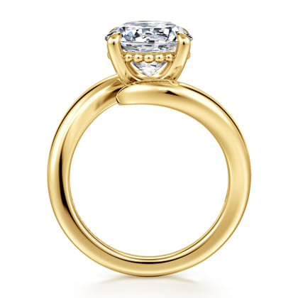 Bettie - 14K Yellow Gold Bypass Round Diamond Engagement Ring