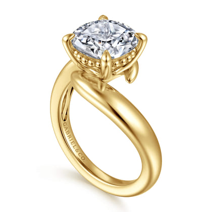 Bettie - 14K Yellow Gold Bypass Round Diamond Engagement Ring
