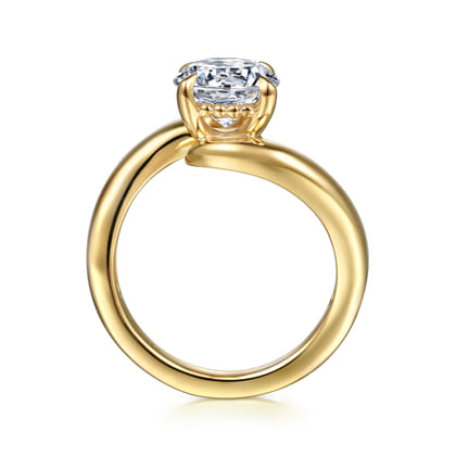 Bettie - 14K Yellow Gold Bypass Round Diamond Engagement Ring