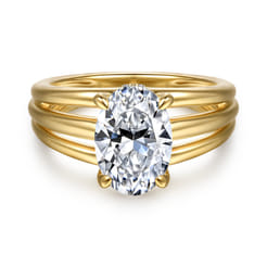 Bexley - 14K Yellow Gold Split Shank Oval Diamond Engagement Ring