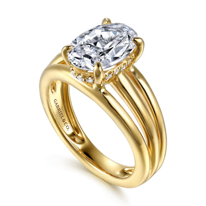 Bexley - 14K Yellow Gold Split Shank Oval Diamond Engagement Ring