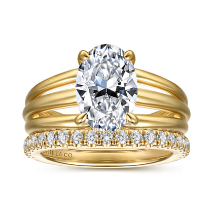 Bexley - 14K Yellow Gold Split Shank Oval Diamond Engagement Ring