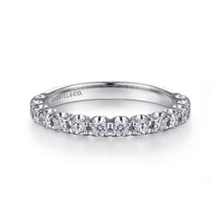 Bijou - 14K White Gold Prong Set Diamond Wedding Band