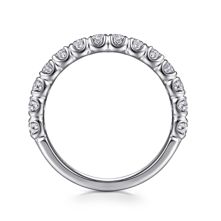 Straight Wedding Ring in 14k White Gold with Round Natural Diamond at Gabriel & Co. - Shot 2