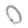 Straight Wedding Ring in 14k White Gold with Round Natural Diamond at Gabriel & Co.