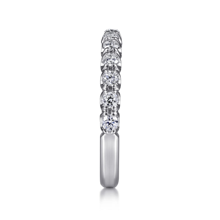 Straight Wedding Ring in 14k White Gold with Round Natural Diamond at Gabriel & Co. - Shot 4