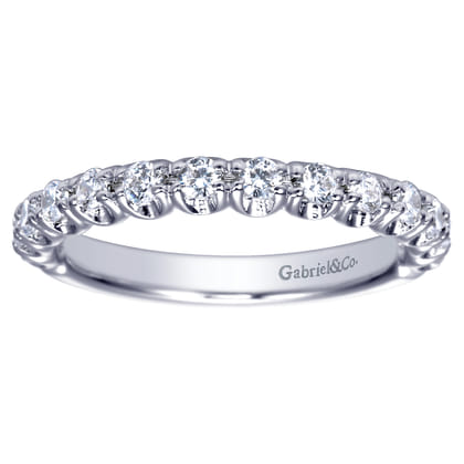 Bijou - 14K White Gold Prong Set Diamond Wedding Band