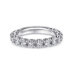 Bijou - 14K White Gold Prong Set Diamond Wedding Band