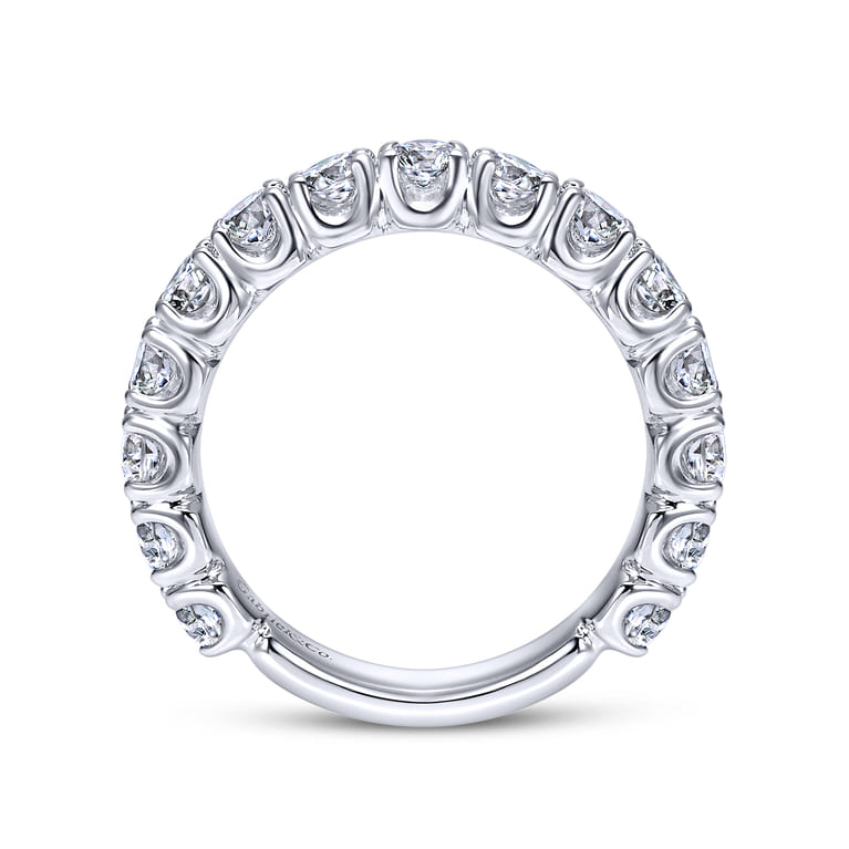 Straight Wedding Ring in 14k White Gold with Round Natural Diamond at Gabriel & Co. - Shot 2