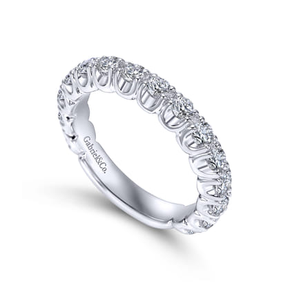 Bijou - 14K White Gold Prong Set Diamond Wedding Band