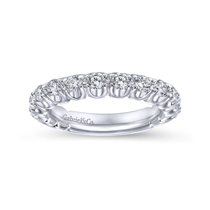 Bijou - 14K White Gold Prong Set Diamond Wedding Band