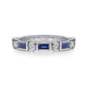 Straight Wedding Ring in 14k White Gold with Baguette Sapphire at Gabriel & Co.