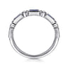 Straight Wedding Ring in 14k White Gold with Baguette Sapphire at Gabriel & Co.