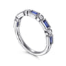 Straight Wedding Ring in 14k White Gold with Baguette Sapphire at Gabriel & Co.