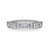 Straight Wedding Ring in 14k White Gold with Baguette Natural Diamond at Gabriel & Co.