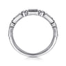 Straight Wedding Ring in 14k White Gold with Baguette Natural Diamond at Gabriel & Co.
