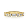 Fancy Wedding Ring in 14k Yellow Gold with Baguette Natural Diamond at Gabriel & Co.