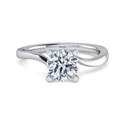Blair - 14K White Gold Bypass Round Diamond Engagement Ring