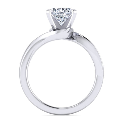 Blair - 14K White Gold Bypass Round Diamond Engagement Ring