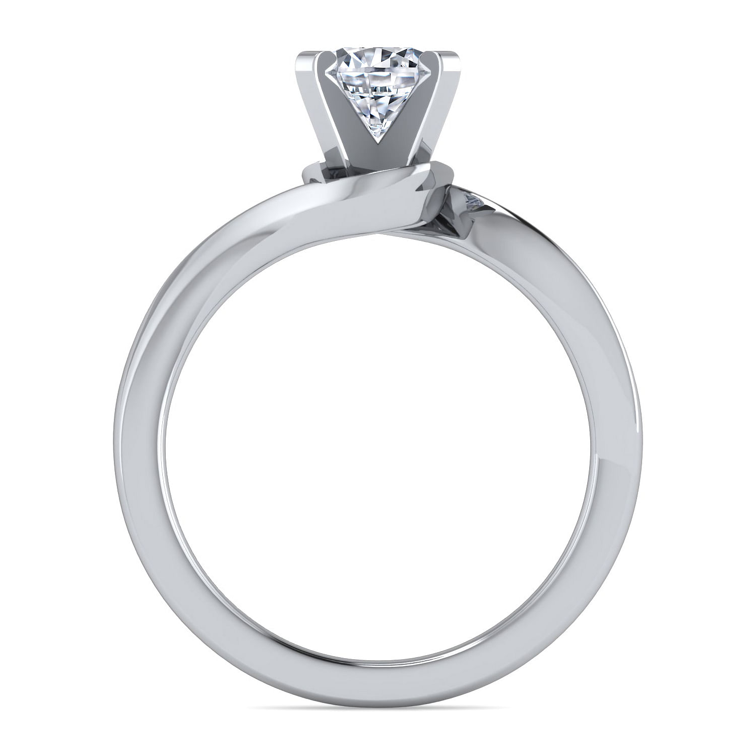 Blair - Platinum Round Diamond Bypass Engagement Ring - Shot 2