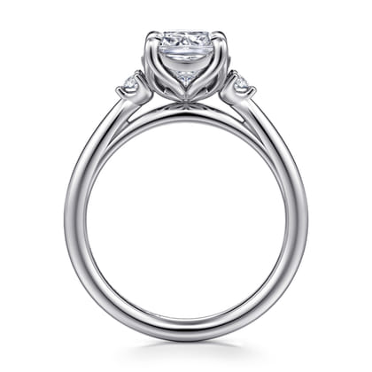 Blaise - 14K White Gold Cushion Cut Three Stone Diamond Engagement Ring