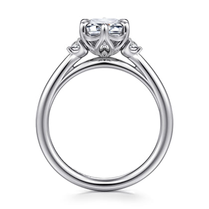 Blaise - 14K White Gold Emerald Cut Three Stone Diamond Engagement Ring
