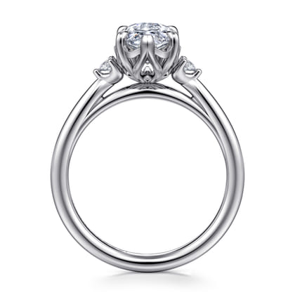 Blaise - 14K White Gold Marquise Shape Three Stone Diamond Engagement Ring