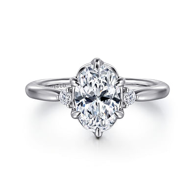 Blaise - 14K White Gold Oval Diamond Engagement Ring