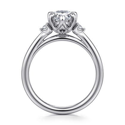 Blaise - 14K White Gold Pear Shape Three Stone Diamond Engagement Ring