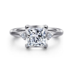 Blaise - 14K White Gold Princess Cut Three Stone Diamond Engagement Ring