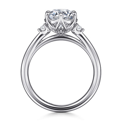 Blaise - 14K White Gold Round Three Stone Diamond Engagement Ring
